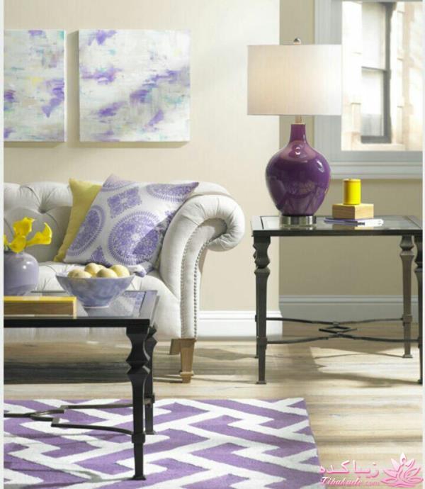 دکوراسیون رنگ زرد و بنفش 